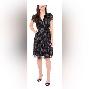 MSK Black & White Dot Print Dress size 12